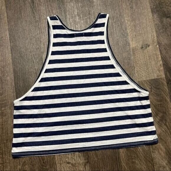 aerie Blue & White Striped Sleeveless Crop Top Size XS - Picture 8 of 8